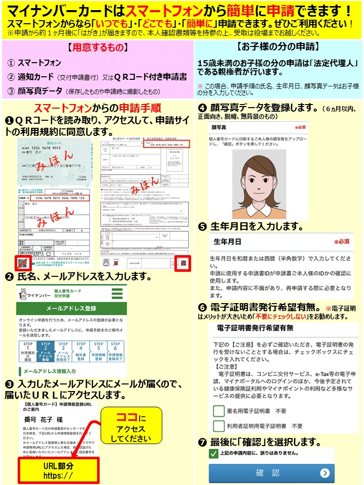 スマートフォンから簡単申請
